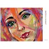 Diamantové maľovanie - DIEVČA SO ZELENÝMI OČAMI (Rámovanie bez rámu a bez vypnutia plátna, Rozmer 40x50 cm)