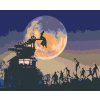 Diamantové maľovanie - HALLOWEEN PRI SPLNE MESIACA (Rámovanie bez rámu a bez vypnutia plátna, Rozmer 40x50 cm)