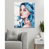 Diamantové maľovanie - DIEVČA S MODRÝMI VLASMI A MOTÝĽMI (Rámovanie bez rámu a bez vypnutia plátna, Rozmer 40x50 cm)