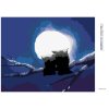 Diamantové maľovanie - DVE SOVY A ŽIARIACI MESIAC (Rámovanie bez rámu a bez vypnutia plátna, Rozmer 40x50 cm)