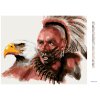 Diamantové maľovanie - INDIÁN A OROL (Rámovanie bez rámu a bez vypnutia plátna, Rozmer 40x50 cm)