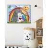 Diamantové maľovanie - JEŽKO A DÚHA (Rámovanie bez rámu a bez vypnutia plátna, Rozmer 40x50 cm)