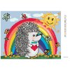Diamantové maľovanie - JEŽKO A DÚHA (Rámovanie bez rámu a bez vypnutia plátna, Rozmer 40x50 cm)