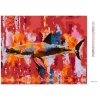 Diamantové maľovanie - ŽRALOK NA ABSTRAKTNOM POZADÍ (Rámovanie bez rámu a bez vypnutia plátna, Rozmer 40x50 cm)