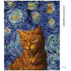 Diamantové maľovanie - KOČKA OD GOGHA (Rámovanie bez rámu a bez vypnutia plátna, Rozmer 40x50 cm)