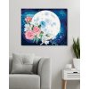 Diamantové maľovanie - KOMPOZÍCIA S MESIACOM A KYTICOU MAGNÓLIÍ (Rámovanie bez rámu a bez vypnutia plátna, Rozmer 40x50 cm)
