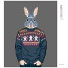 Diamantové maľovanie - KRÁLIK V ŠEDOM SVETRI (Rámovanie bez rámu a bez vypnutia plátna, Rozmer 40x50 cm)