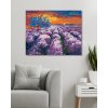 Diamantové maľovanie - LEVANDUĽOVÉ POLE PRI ZÁPADE SLNKA II (Rámovanie bez rámu a bez vypnutia plátna, Rozmer 40x50 cm)