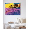Diamantové maľovanie - LEVANDUĽOVÉ POLE SO STROMAMI (Rámovanie bez rámu a bez vypnutia plátna, Rozmer 40x50 cm)