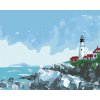 Diamantové maľovanie - MAJÁK PRI MORI (Rámovanie bez rámu a bez vypnutia plátna, Rozmer 40x50 cm)