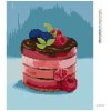 Diamantové maľovanie - MALINOVÁ TORTA S ČOKOLÁDOU (MYROSLAVA VOLOSCHUK) (Rámovanie bez rámu a bez vypnutia plátna, Rozmer 40x50 cm)