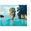 Diamantové maľovanie - MALÝ LESNÝ OSTROVČEK NA MORI (Rámovanie bez rámu a bez vypnutia plátna, Rozmer 40x50 cm)