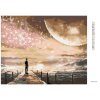 Diamantové maľovanie - MESAČNÝ SVIT NAD MÓLOM (Rámovanie bez rámu a bez vypnutia plátna, Rozmer 40x50 cm)