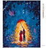 Diamantové maľovanie - MILENCI SO ŽIARIACIM DÁŽDNIKOM (Rámovanie bez rámu a bez vypnutia plátna, Rozmer 40x50 cm)