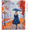 Diamantové maľovanie - ŽENA S DÁŽDNIKOM V PARKU (Rámovanie bez rámu a bez vypnutia plátna, Rozmer 40x50 cm)