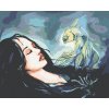 Diamantové maľovanie - ŽENA A RYBKA (Rámovanie bez rámu a bez vypnutia plátna, Rozmer 40x50 cm)