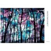 Diamantové maľovanie - TEMNÝ LES S MODROFIALOVOU OBLOHOU (Rámovanie bez rámu a bez vypnutia plátna, Rozmer 40x50 cm)
