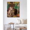 Diamantové maľovanie - OPICA HRAJÚCA SA S LÍSTKAMI (Rámovanie bez rámu a bez vypnutia plátna, Rozmer 40x50 cm)