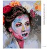 Diamantové maľovanie - ŽENA S FAREBNÝM MAKE-UPOM (Rámovanie bez rámu a bez vypnutia plátna, Rozmer 40x50 cm)