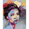 Diamantové maľovanie - ŽENA S FAREBNÝM MAKE-UPOM (Rámovanie bez rámu a bez vypnutia plátna, Rozmer 40x50 cm)