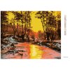 Diamantové maľovanie - STUDENÝ ZÁPAD SLNKA (Rámovanie bez rámu a bez vypnutia plátna, Rozmer 40x50 cm)