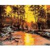 Diamantové maľovanie - STUDENÝ ZÁPAD SLNKA (Rámovanie bez rámu a bez vypnutia plátna, Rozmer 40x50 cm)