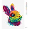 Diamantové maľovanie - POP-ART PORTRÉT KRÁLIKA (Rámovanie bez rámu a bez vypnutia plátna, Rozmer 40x50 cm)