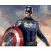 Diamantové maľovanie - PORTRÉT KAPITÁN AMERIKA SO ŠTÍTOM (Rámovanie bez rámu a bez vypnutia plátna, Rozmer 40x50 cm)