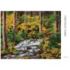 Diamantové maľovanie - POTOK V LESE (DENNIS FRATES) (Rámovanie bez rámu a bez vypnutia plátna, Rozmer 40x50 cm)