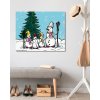 Diamantové maľovanie - RODINKA SNEHULIAKOV V LESE (Rámovanie bez rámu a bez vypnutia plátna, Rozmer 40x50 cm)