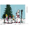 Diamantové maľovanie - RODINKA SNEHULIAKOV V LESE (Rámovanie bez rámu a bez vypnutia plátna, Rozmer 40x50 cm)