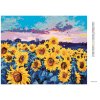 Diamantové maľovanie - SLNEČNICE NA POLI (Rámovanie bez rámu a bez vypnutia plátna, Rozmer 40x50 cm)