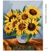 Diamantové maľovanie - SLNEČNICE NA OBRUSE (Rámovanie bez rámu a bez vypnutia plátna, Rozmer 40x50 cm)