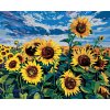 Diamantové maľovanie - SLNEČNICE POD MODROU OBLOHOU (Rámovanie bez rámu a bez vypnutia plátna, Rozmer 40x50 cm)