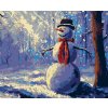 Diamantové maľovanie - SNEHULIAK V LESE (Rámovanie bez rámu a bez vypnutia plátna, Rozmer 40x50 cm)