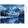 Diamantové maľovanie - RIEKA A HORY V ZIME (Rámovanie bez rámu a bez vypnutia plátna, Rozmer 40x50 cm)