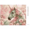 Diamantové maľovanie - JEDNOROŽEC A RUŽA (Rámovanie bez rámu a bez vypnutia plátna, Rozmer 40x50 cm)