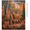 Diamantové maľovanie - JELEŇ A JEHO DRUŽKA V LESE (Rámovanie bez rámu a bez vypnutia plátna, Rozmer 40x50 cm)