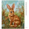 Diamantové maľovanie - KRÁLIK A JARNÉ KVETY (Rámovanie bez rámu a bez vypnutia plátna, Rozmer 40x50 cm)