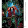 Diamantové maľovanie - PAPAGÁJ ARA ZELENOKRÍDLÝ V PRALESE (Rámovanie bez rámu a bez vypnutia plátna, Rozmer 40x50 cm)