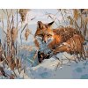 Diamantové maľovanie - LÍŠKA V SNEHU (Rámovanie bez rámu a bez vypnutia plátna, Rozmer 40x50 cm)
