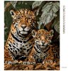 Diamantové maľovanie - LEOPARD A MLÁĎA (Rámovanie bez rámu a bez vypnutia plátna, Rozmer 40x50 cm)