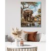 Diamantové maľovanie - AFRICKÉ SAFARI SLONY (Rámovanie bez rámu a bez vypnutia plátna, Rozmer 40x50 cm)