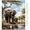 Diamantové maľovanie - AFRICKÉ SAFARI SLONY (Rámovanie bez rámu a bez vypnutia plátna, Rozmer 40x50 cm)