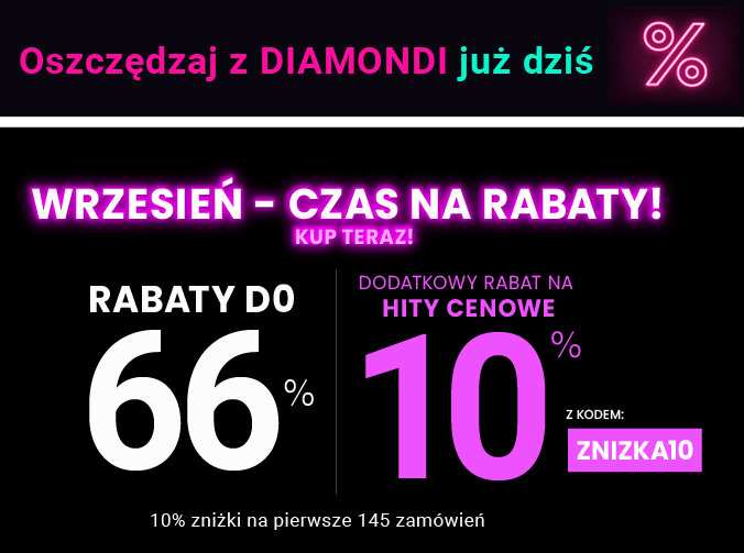 Rabaty do 66 % + extra rabat 10 %