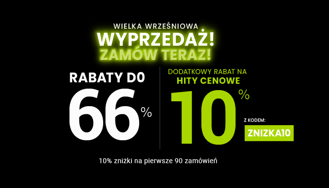 Rabaty do 66 % + extra rabat 10 %