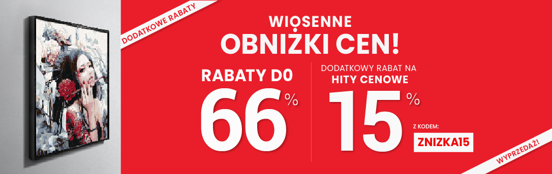 Rabaty do 66 % + extra rabat 15 %