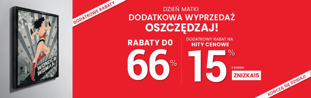 Rabaty do 66 % + extra rabat 15 %