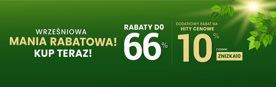 Rabaty do 66 % + extra rabat 10 %