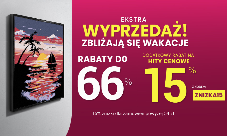 Rabaty do 66 % + extra rabat 15 %